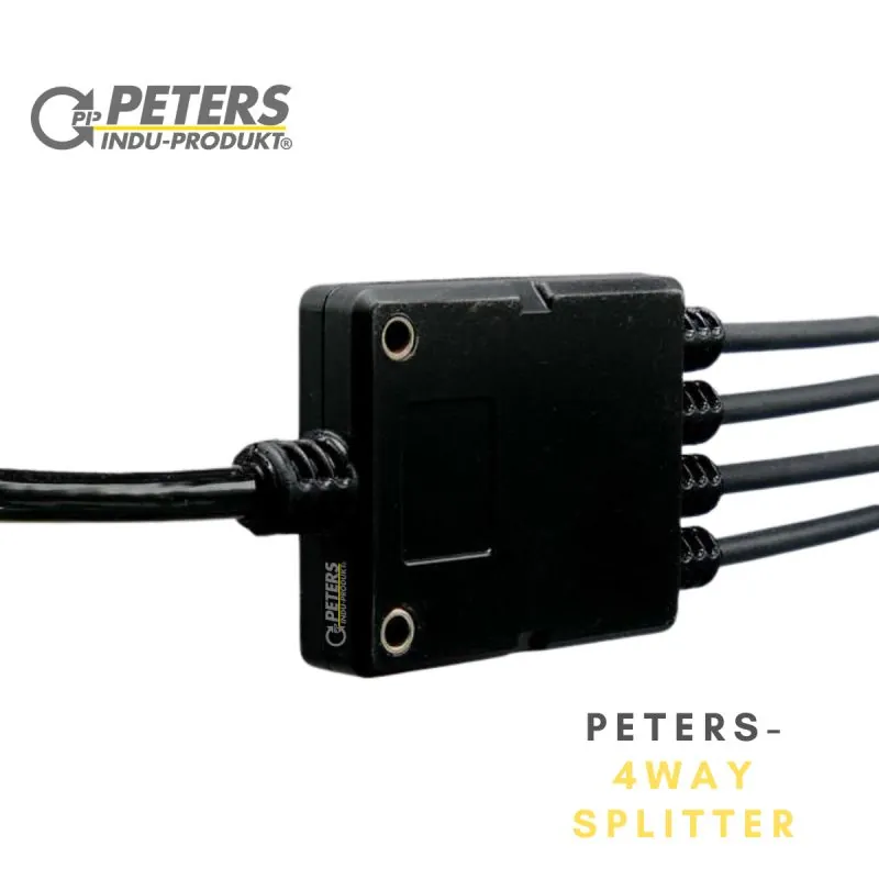 Peters 4-way splitter with overmoulded cables