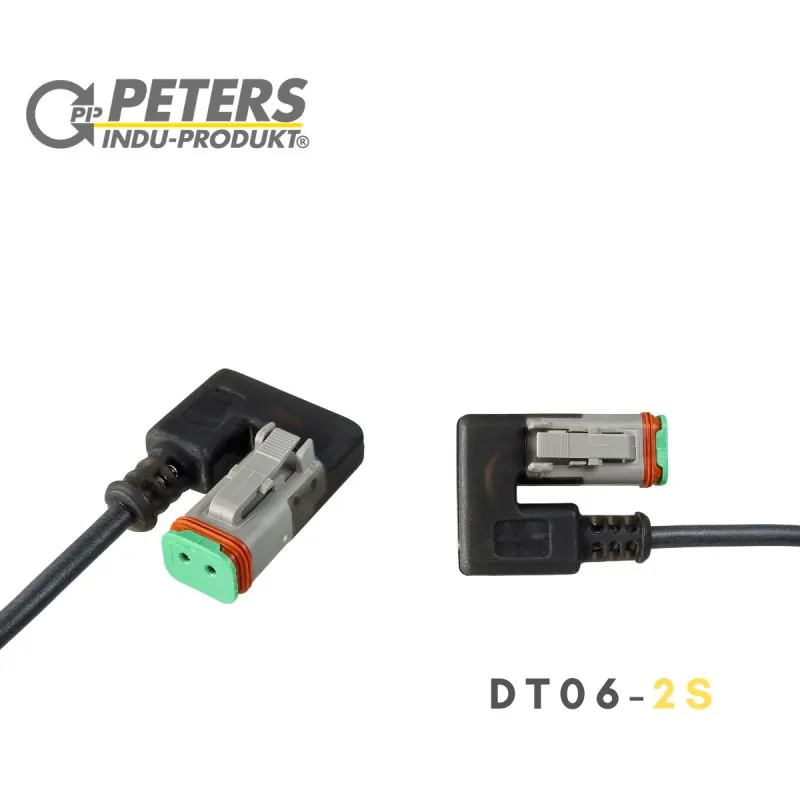 Deutsch DT06-2S socket, angled overmoulded