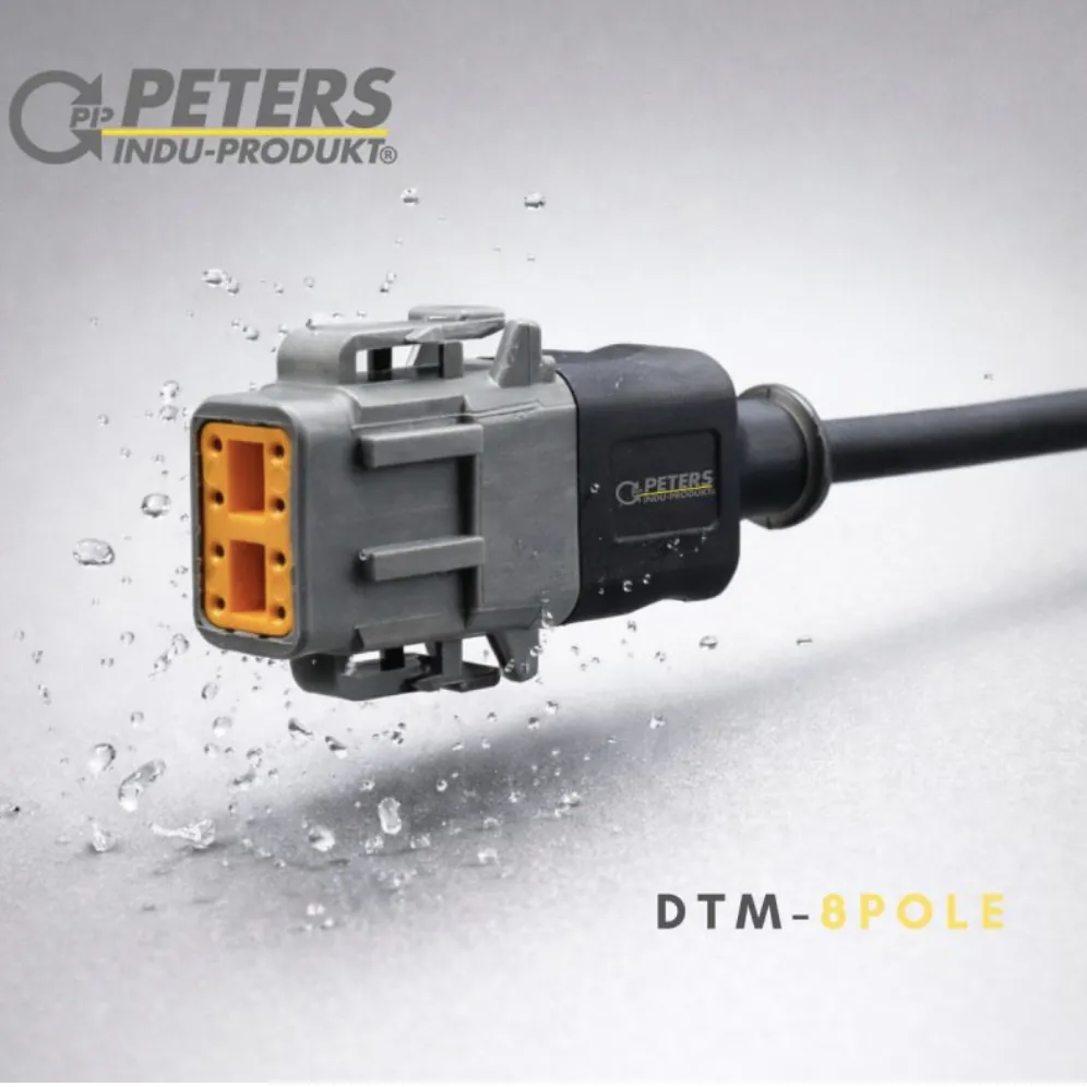 Deutsch DTM 8-pin with overmoulded cable, waterproof