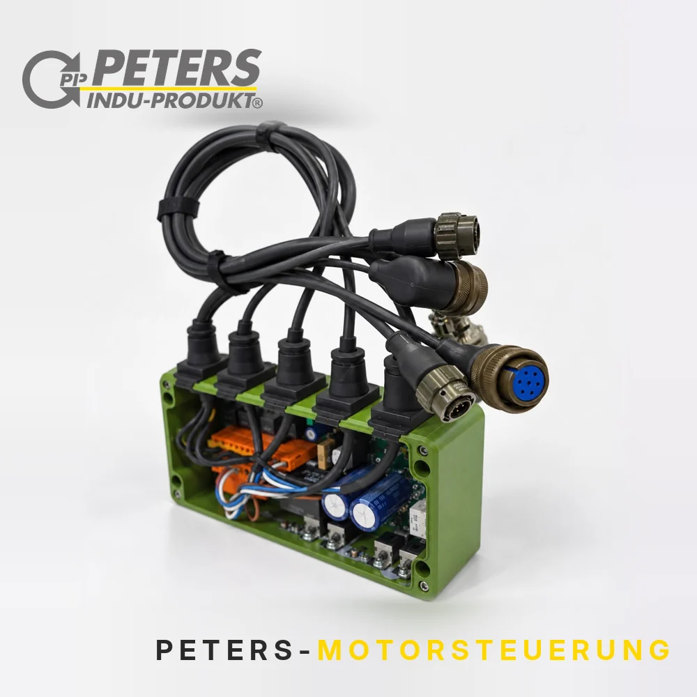 Peters motor control unit in a robust housing with assembled cables and circular connectors